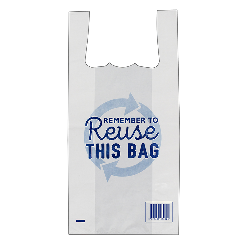 HDPE 37um Medium Singlet Bag Printed Reusable 500 x 250 x 120SG mm