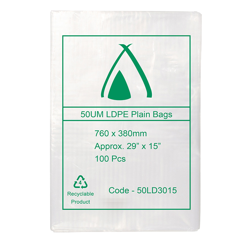LDPE Clear (30x15") 50um Bag
