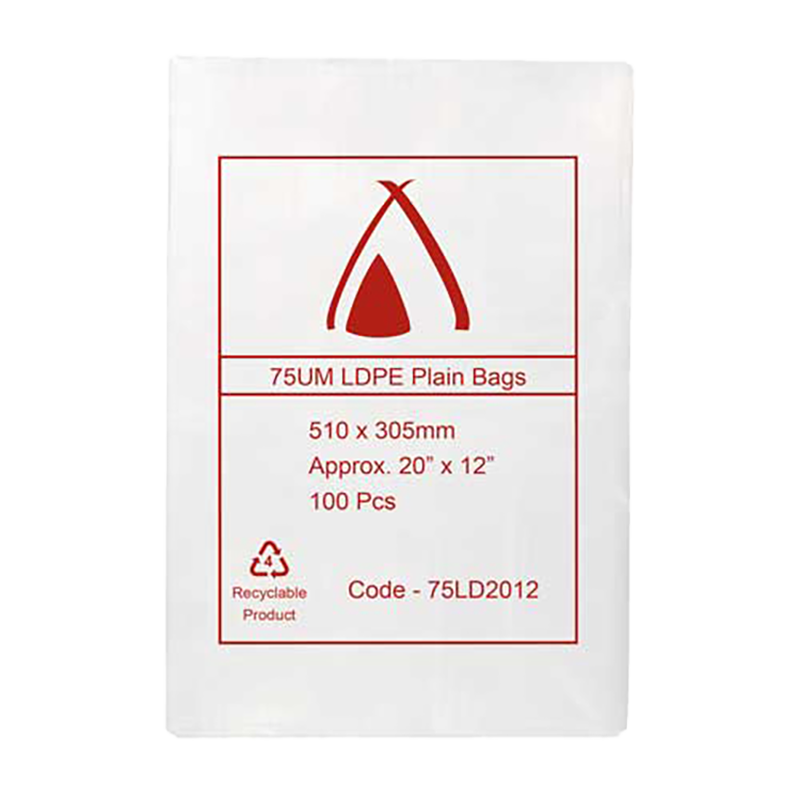 LDPE Clear (20x12") 75um Bag