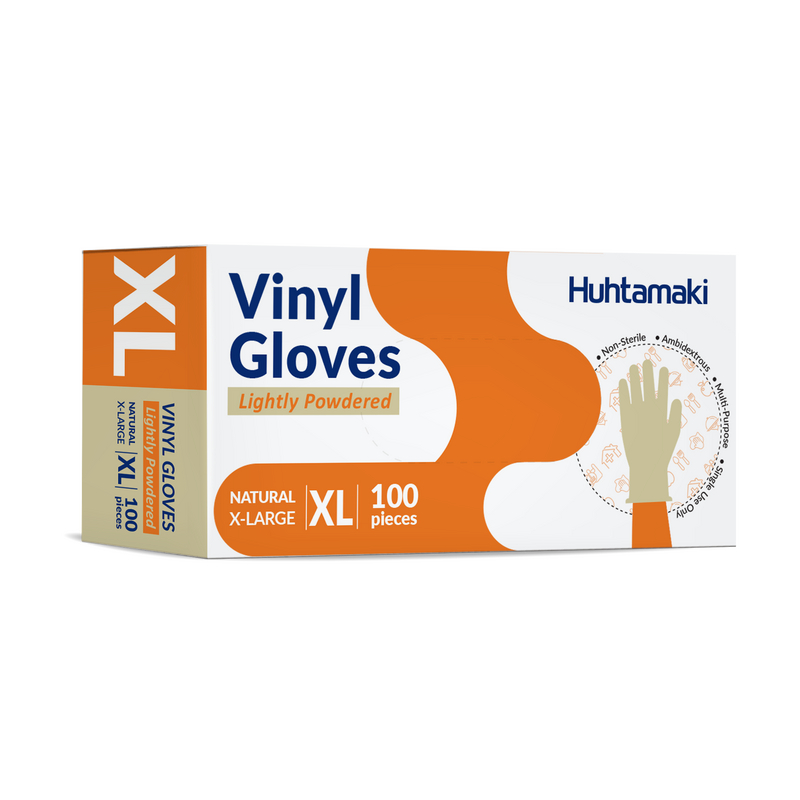 Gloves Vinyl Extra Large Natural Lightly Powdered