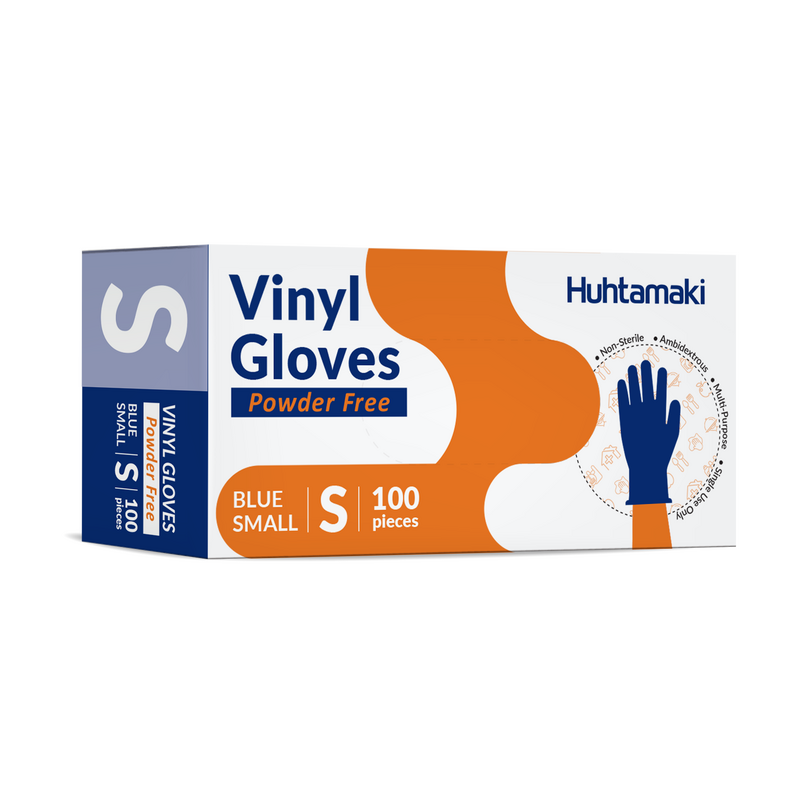 Gloves Vinyl Blue Small Powder Free