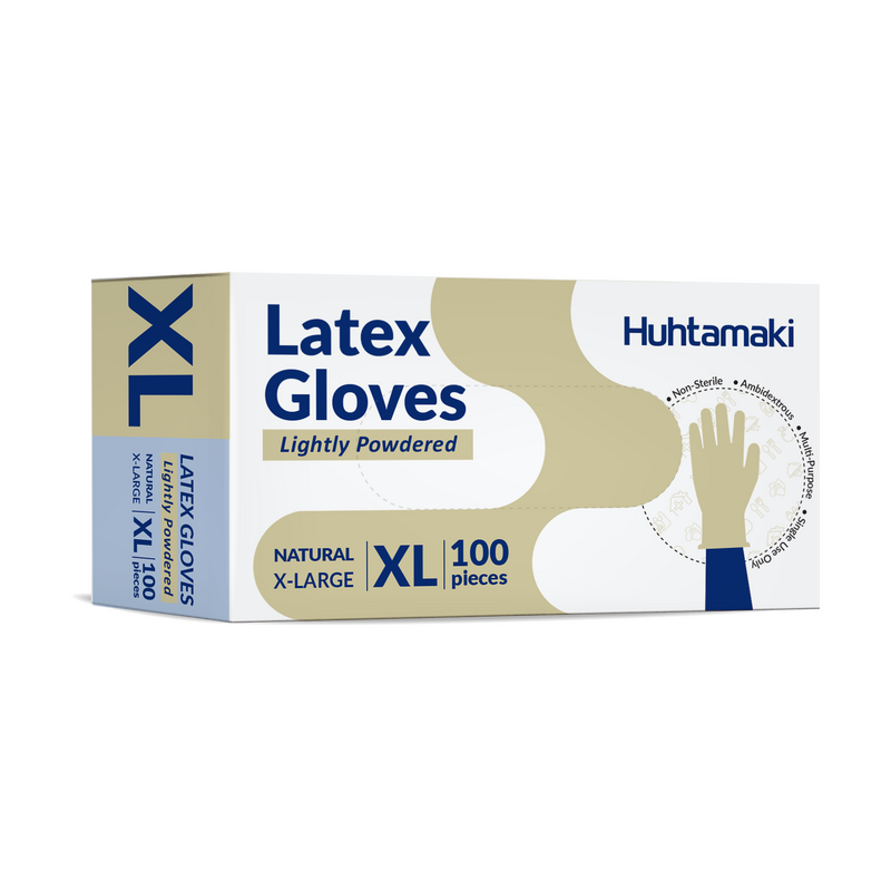 Gloves Latex Natural Extra Large Lightly Powdered