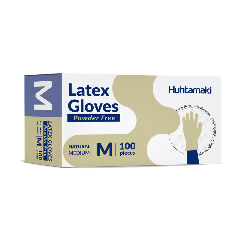 Gloves Latex Natural Medium Powder Free