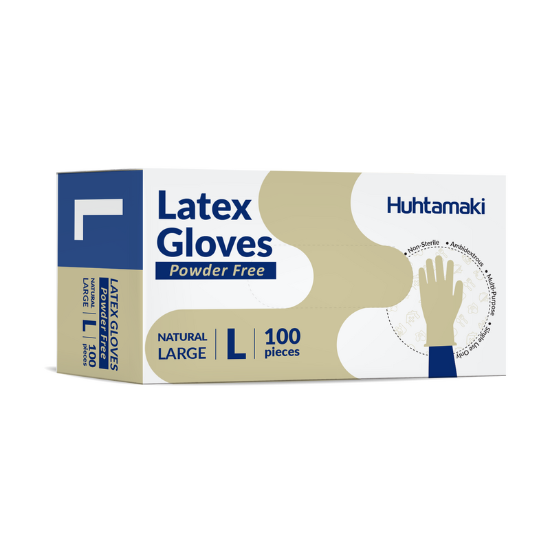 Gloves Latex Natural Large Powder Free