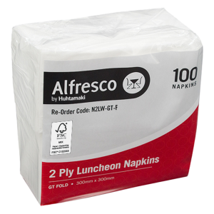 FSC® 2 Ply White Luncheon Napkin GT Fold 300 x 300mm