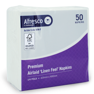 FSC® 1 Ply Linen Feel Airlaid Napkin 1/4 Fold 400 x 400 mm