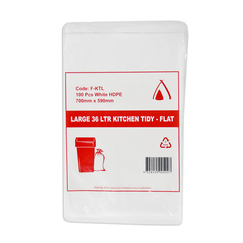 LARGE 36 LTR FLAT PACK BINLINER - WHITE