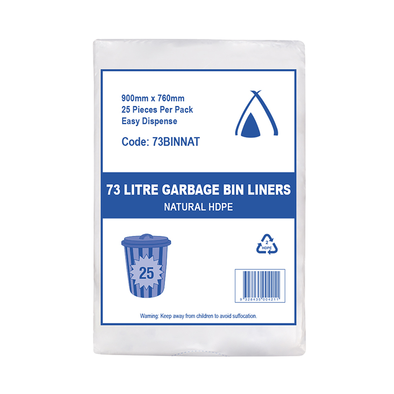 73 LTR HDPE NATURAL BINLINER 900 X 760M