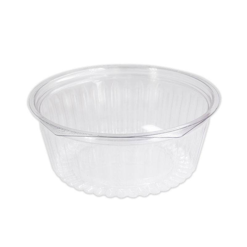 PET Clear Bowls with Flat Hinged Lids - Polyethylene Terephthalate (PET), 32oz (909ml)