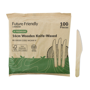 FSC® 100% Premium Wooden Cutlery Wax Coated Knife160mm