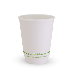 Double Wall White Hot Cup - 12oz, Paper + PLA Lining