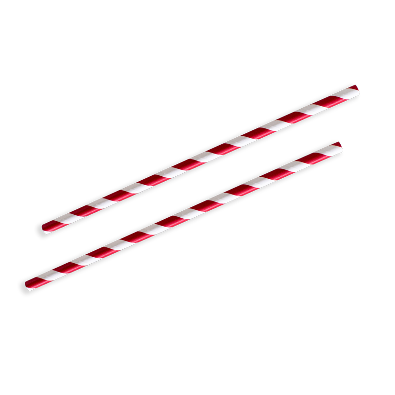 Regular Paper Straws - Red Stripe, 3 Ply Paper