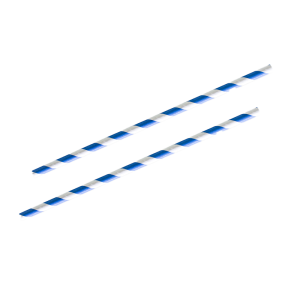 Regular Paper Straws - Blue Stripe, 3 Ply Paper