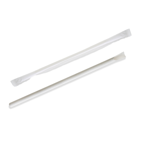 FSC® Mix Credit 4 Ply White Spoon Paper Straw Individually Wrapped