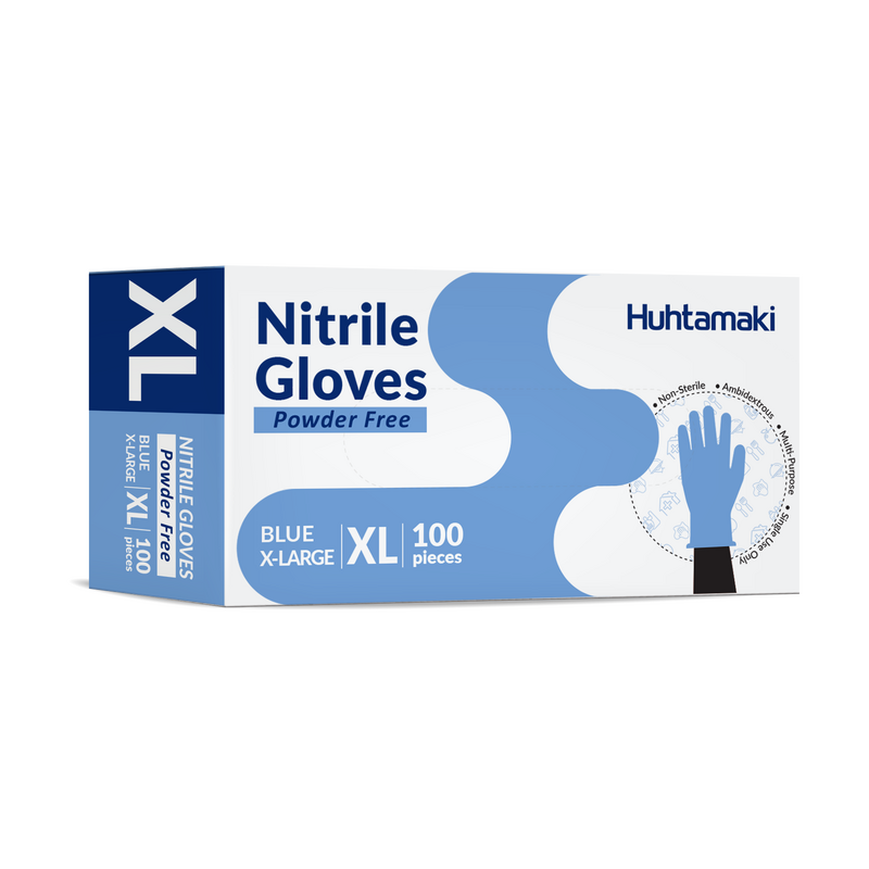 1 Pack x Nitrile Gloves Extra Large Blue