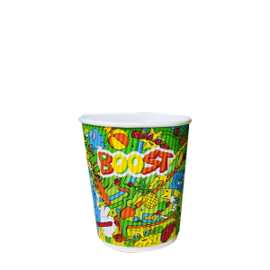 12oz Squat Boost Juice Xmas 2025 Triple Wall Corrugated Aqueous Lined Cup