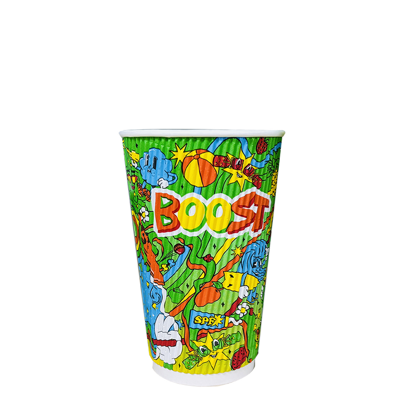 16oz Boost Juice Christmas 2025 Triple Wall Corrugated Aqueous Lined Cup