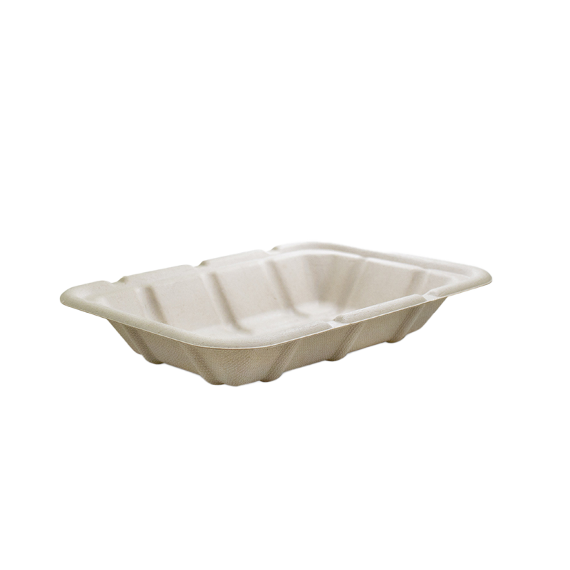 7x5” Sugarcane Food Trays Natural