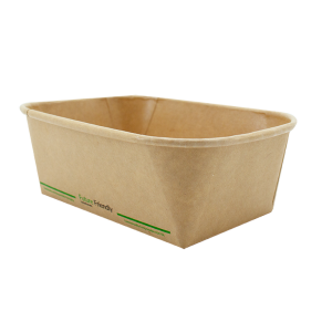 750ml Rectangular Kraft Takeaway Container PLA Lining