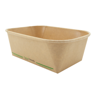 1000ml Rectangular Kraft Takeaway Container PLA Lining