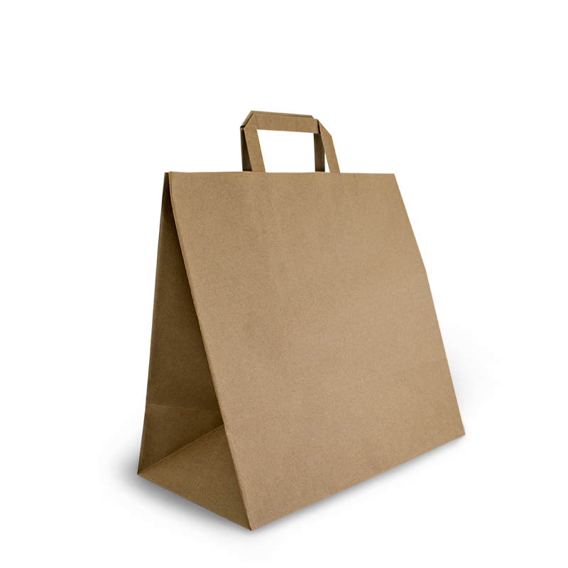 FSC® Mix Credit Small Kraft Brown Delivery Flat Handle Bag 280 x 280 x150G mm