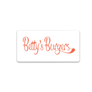 New Betty's Burgers Label 70 x 35mm