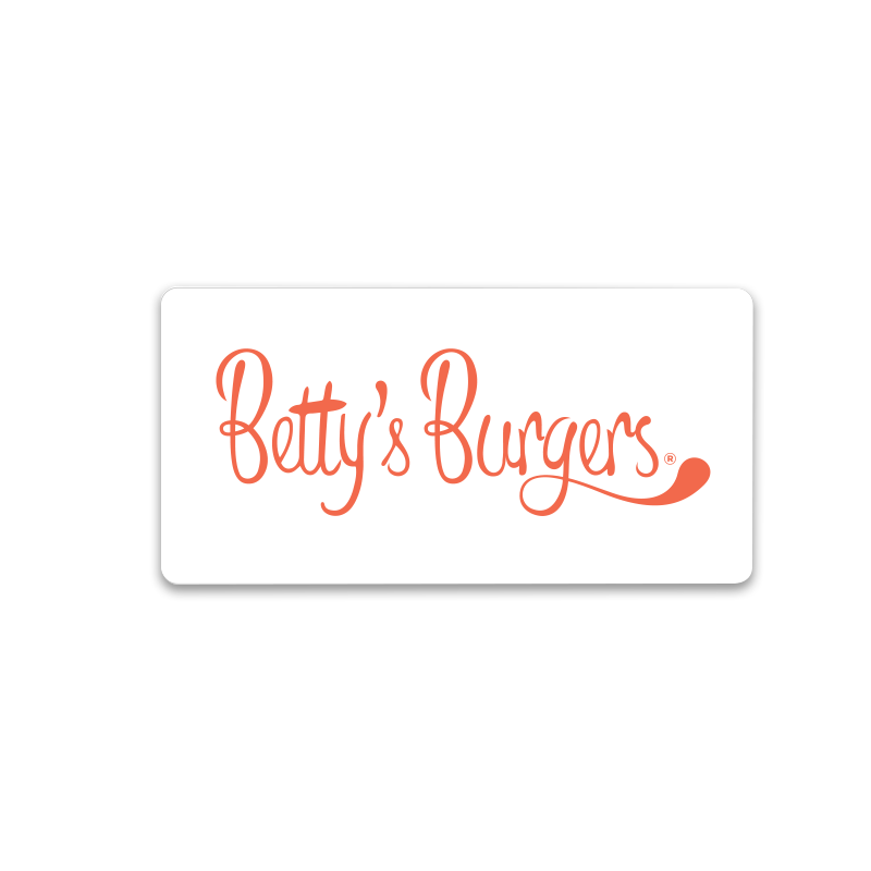 New Betty's Burgers Label 70 x 35mm