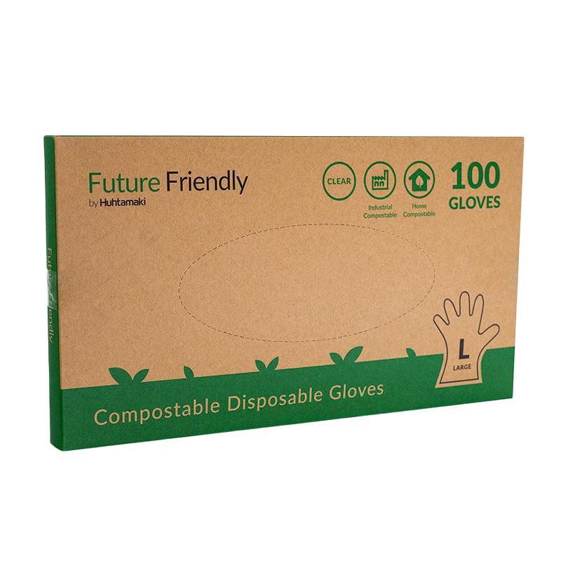 1 Pack x Clear Compostable Gloves Large