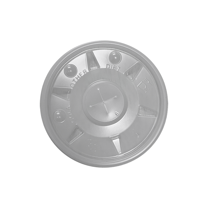 Paper Cold Cup PS Lid Flat with Straw Slot