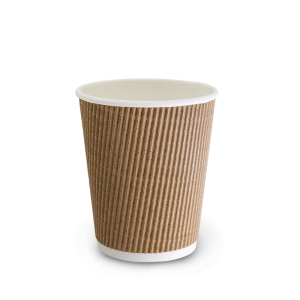 12oz Squat Natural Brown Triple Wall Hot Cups 90mm